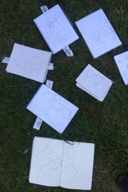 drawing in the park