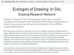 Ecologies of Drawing: In Situ (Screenshot of the text of Introduction to Exhibition